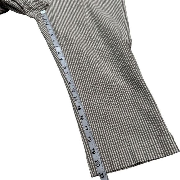 Chico’s Womens Striped Seersucker Capri Trouser Pants Beige White Medium - Picture 8 of 10
